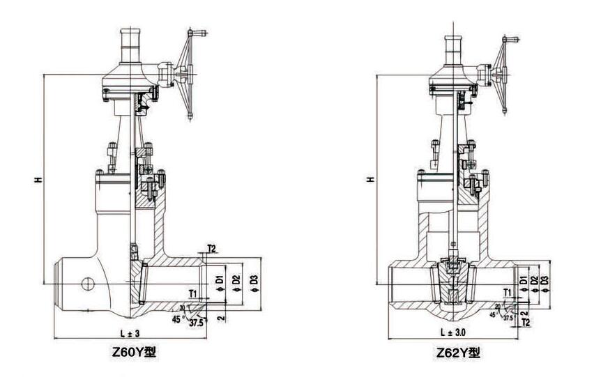 High temp and high pressure power station gate valve Z60Y Z62Y
